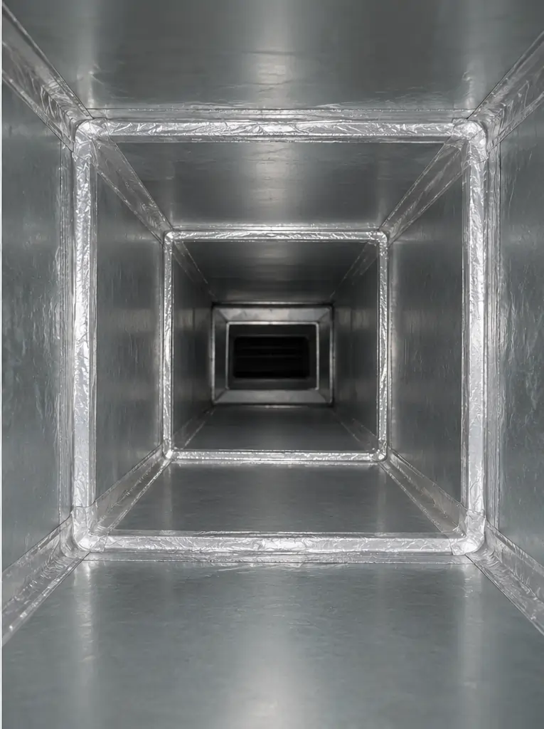 Clean air duct after cleaning